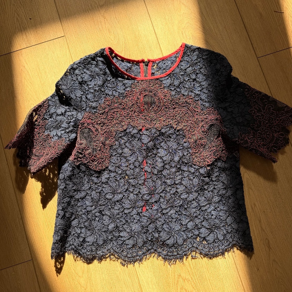 Blue Lace Top